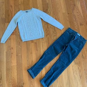 Talbots sweater and LOFT corduroys winter bundle